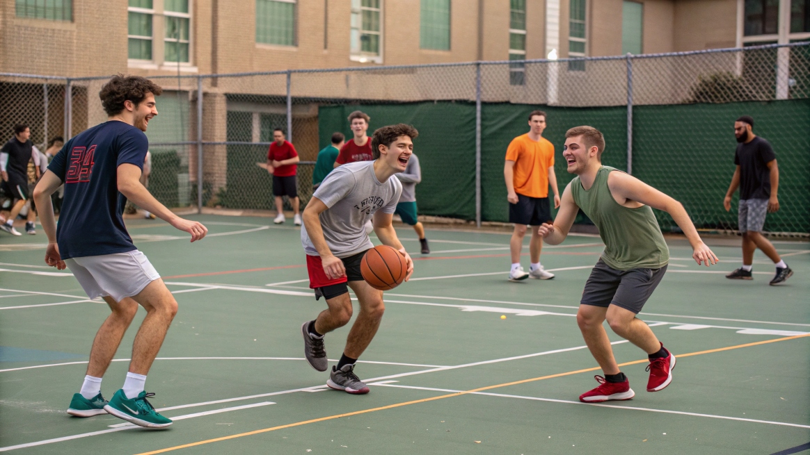 Students playing intramural sports at Beacon State Youth University