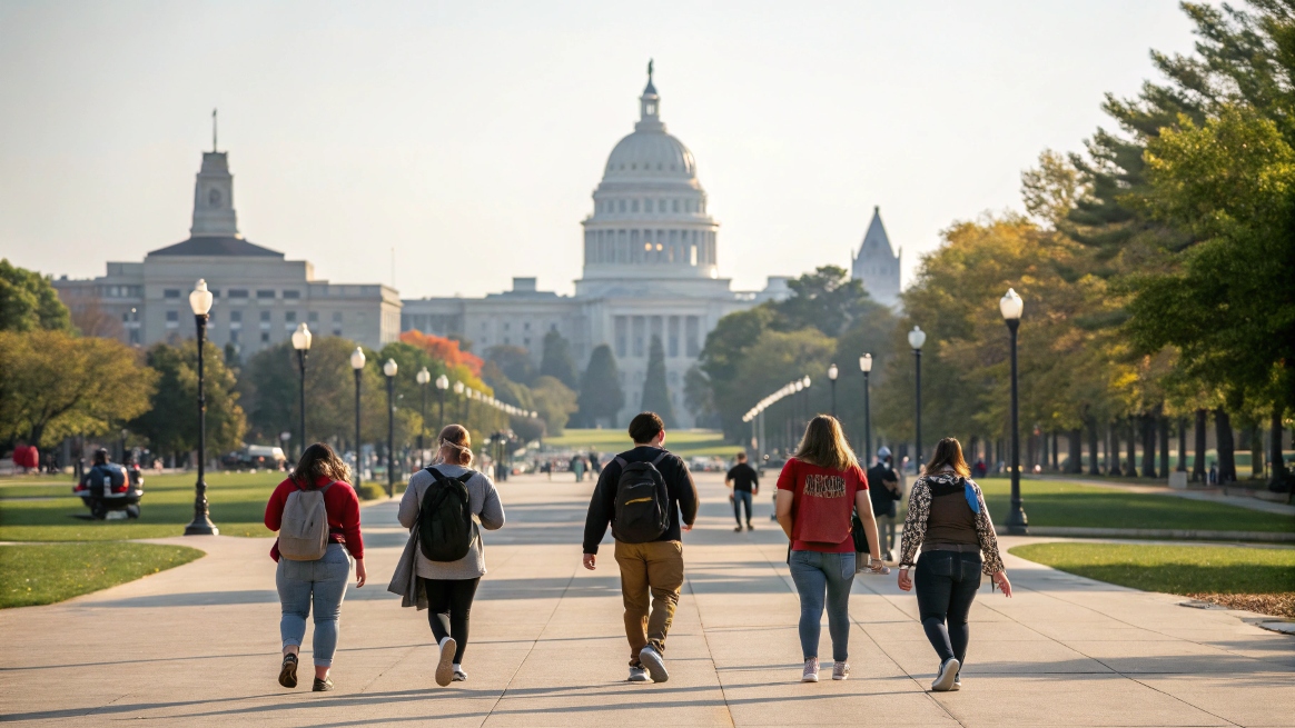 Students on Beacon State Youth University campus